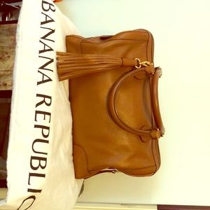 Banana republic tan speedy style purse